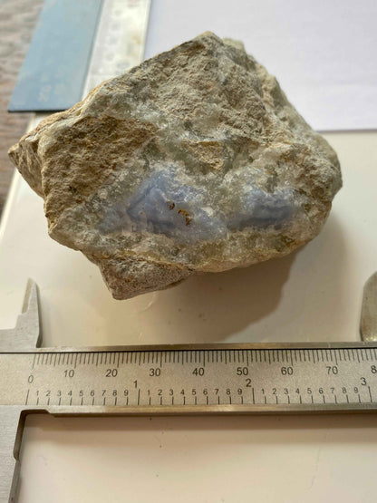 BLUE CHALCEDONY IN MATRIX : YSTERPUTZ MINE, ILKARAS REGION, NAMIBIA 316g. MF4962