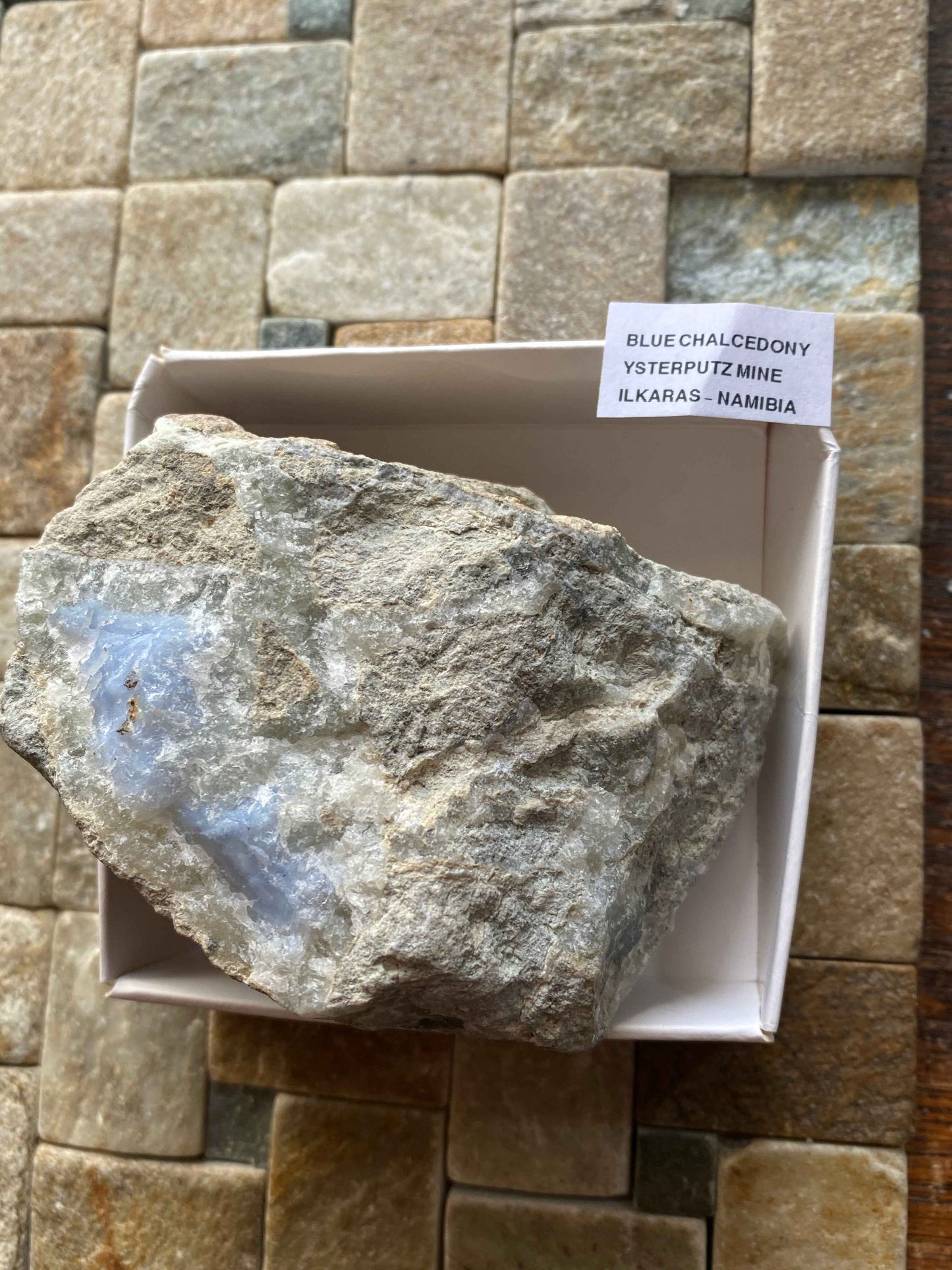 BLUE CHALCEDONY IN MATRIX : YSTERPUTZ MINE, ILKARAS REGION, NAMIBIA 316g. MF4962