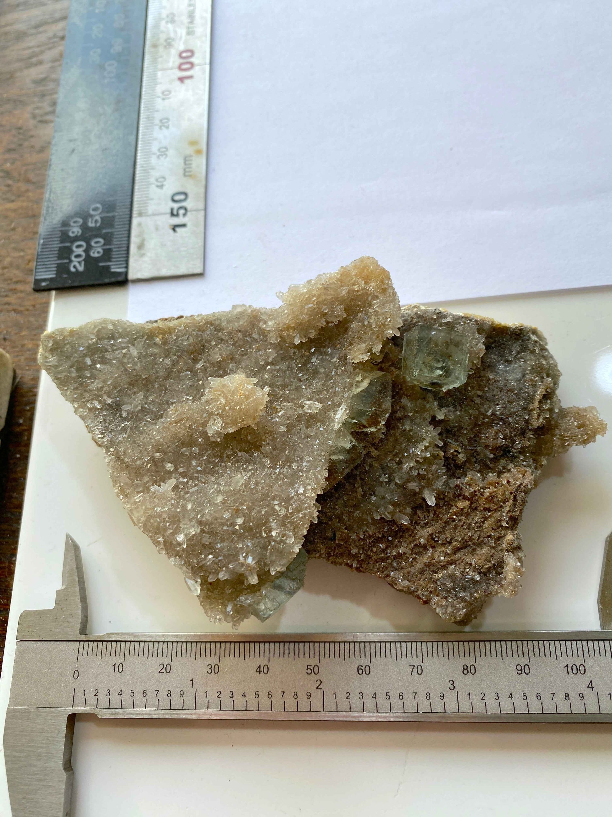 FLUORITE IN DRUZY QUARTZ : BLANCHARD MINE, BINGHAM, NEW MEXICO, U.S.A. 174g MF4963