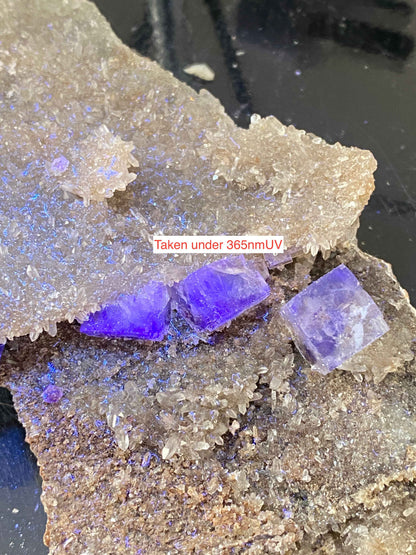 FLUORITE IN DRUZY QUARTZ : BLANCHARD MINE, BINGHAM, NEW MEXICO, U.S.A. 174g MF4963