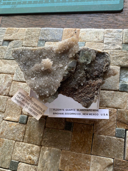 FLUORITE IN DRUZY QUARTZ : BLANCHARD MINE, BINGHAM, NEW MEXICO, U.S.A. 174g MF4963