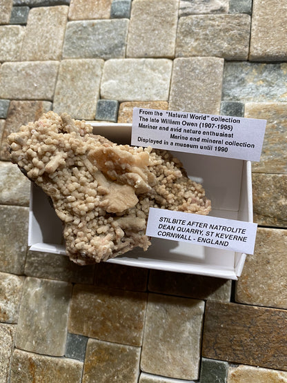 STILBITE AFTER NATROLITE : DEAN QUARRY, ST KEVERNE, CORNWALL, ENGLAND 80g MF4964