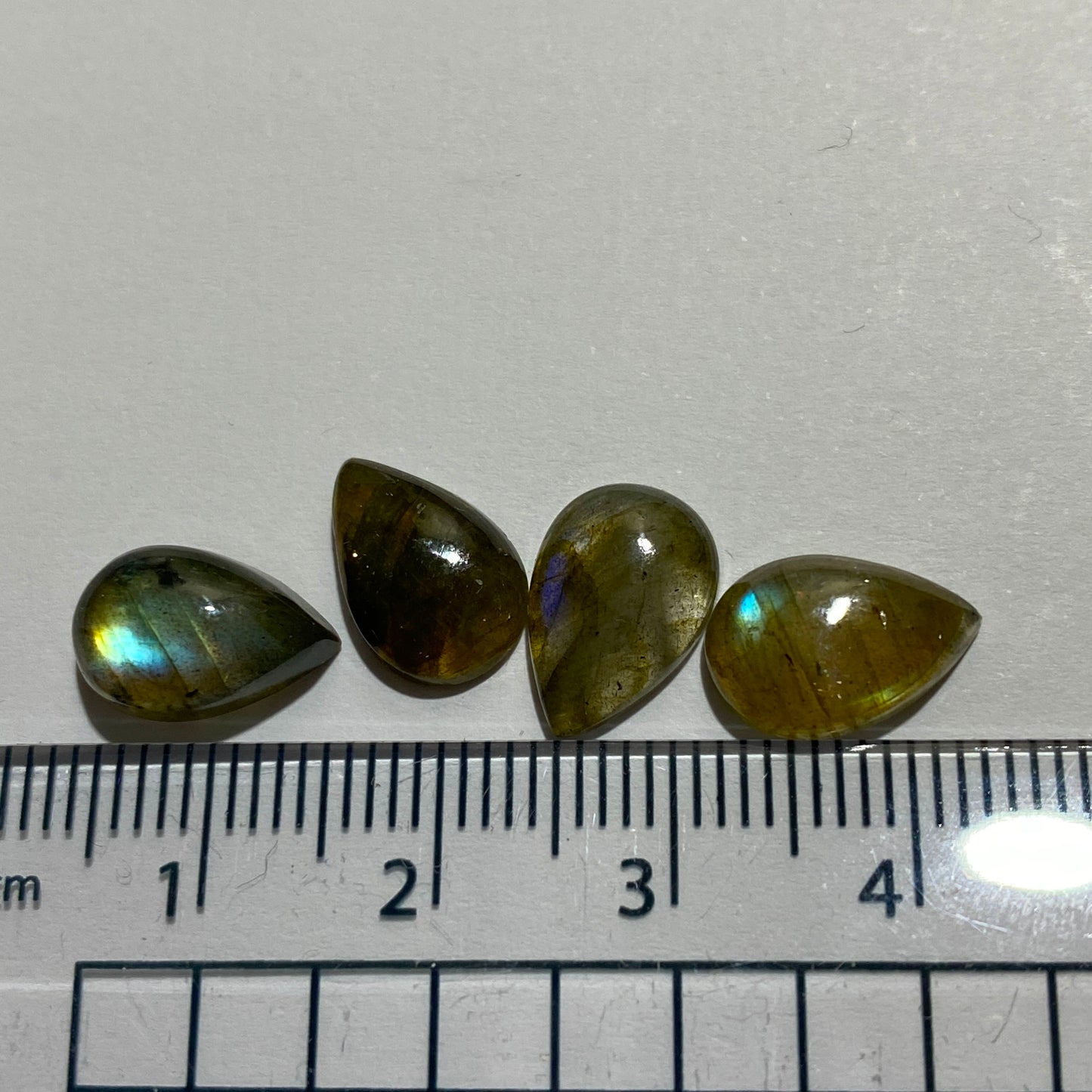 LABRADORITE GEMSTONES x 4 - SOUTH KARALIA, FINLAND 9.0Ct  MFG5039