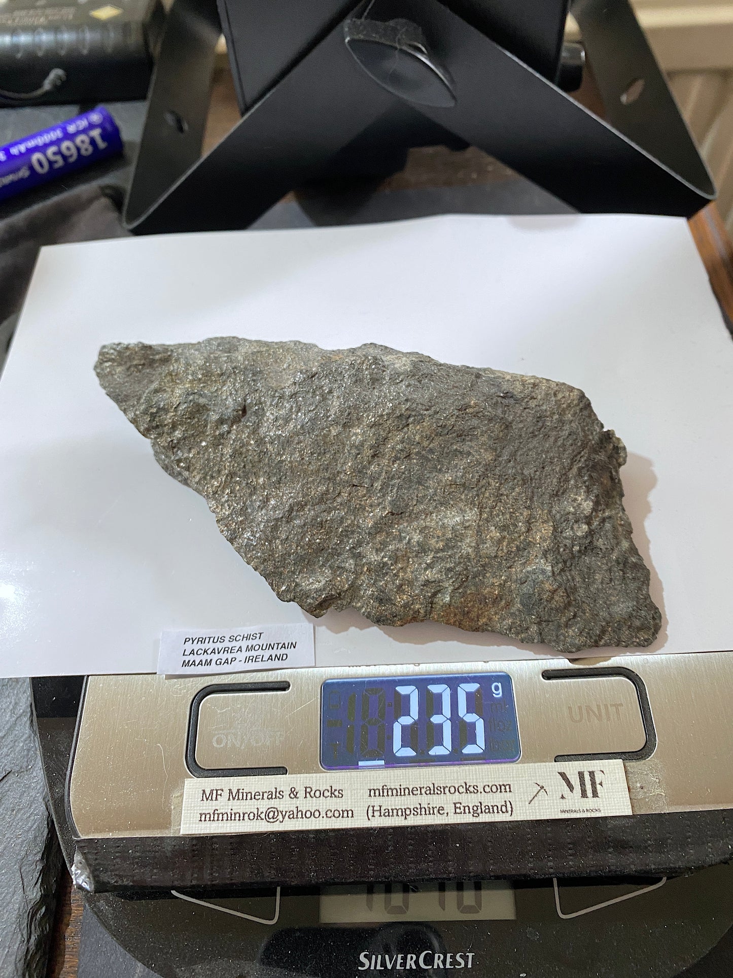 PYRITUS SCHIST : LACKAVREA MOUNTAIN, MAAM GAP, IRELAND  215g MF4969
