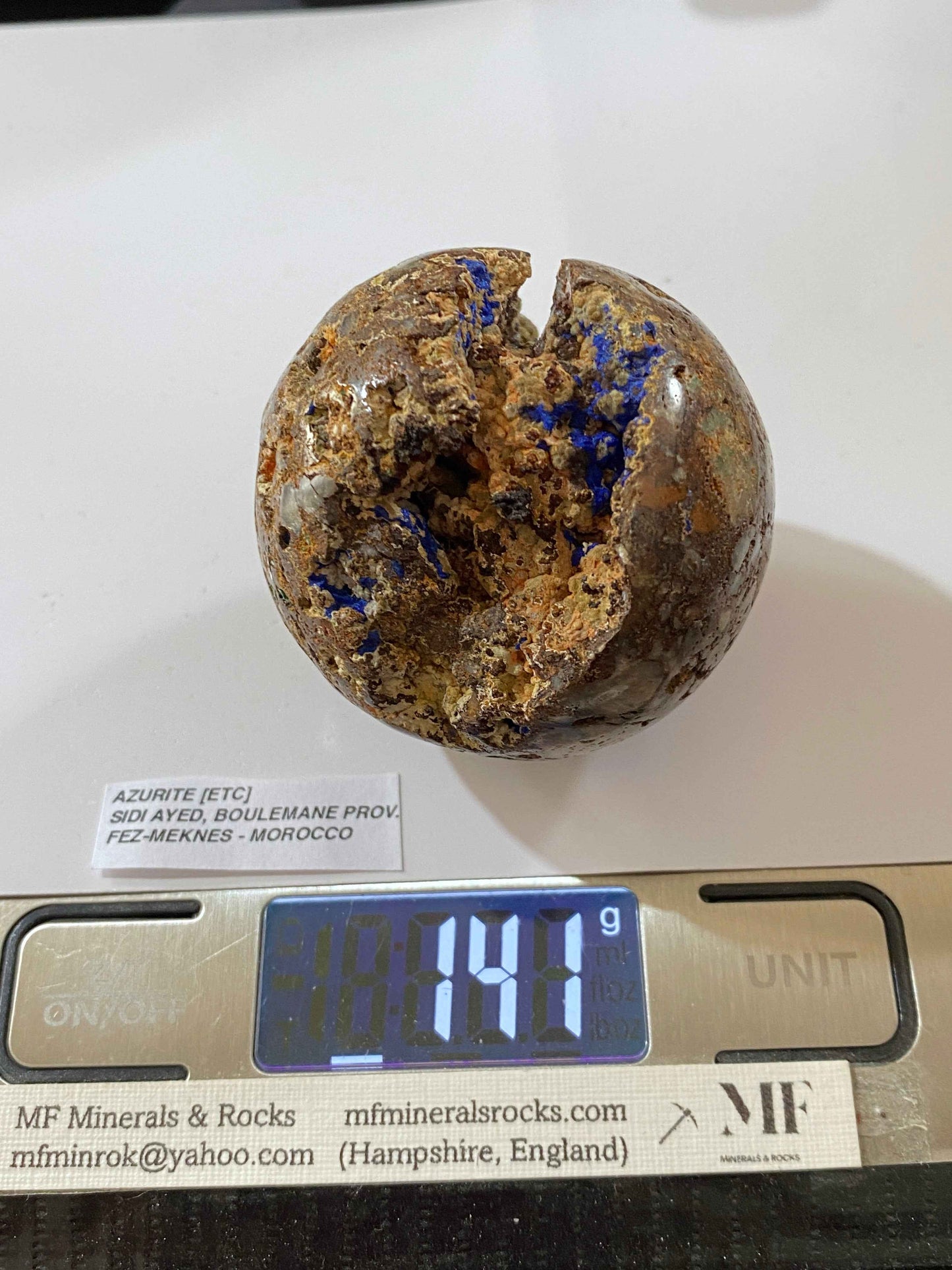 AZURITE [ETC] : SIDI AYED, BOULEMANE, FEZ-MEKNES, MOROCCO 141g. MF4972
