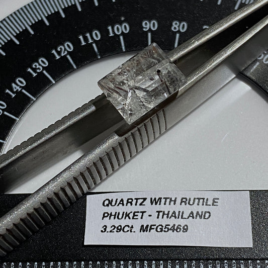 QUARTZ WITH RUTILE NATURAL GEMSTONE - PHUKET, THAILAND 3.29Ct MFG5469