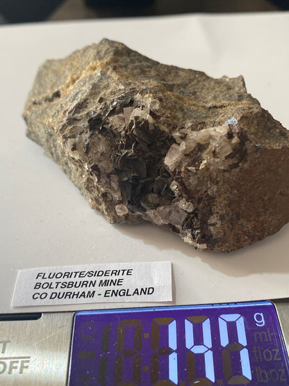 FLUORITE WITH SIDERITE : BOLTSBURN MINE, STANHOPE, CO DURHAM, ENGLAND 147g MF4975