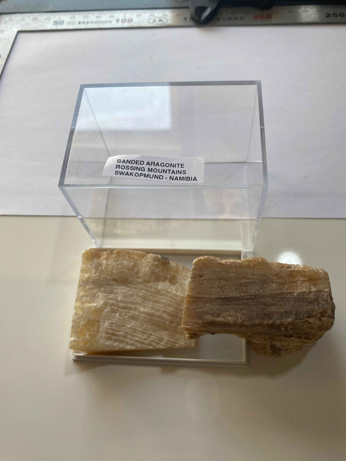 BANDED ARAGONITE x 2 : ROSSING MOUNTAIN, SWAKOPMUND, NAMIBIA. 203g MF4976