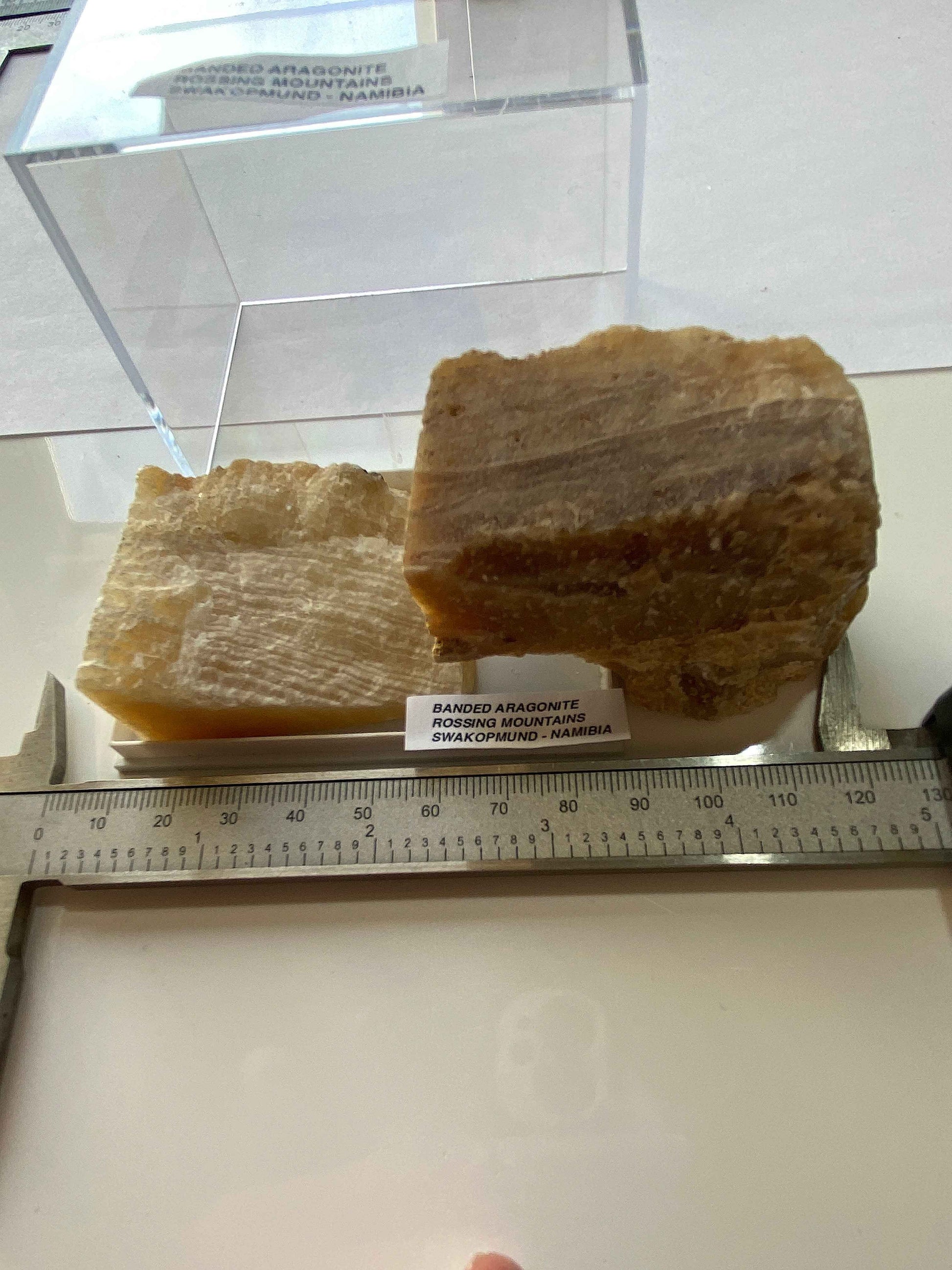 BANDED ARAGONITE x 2 : ROSSING MOUNTAIN, SWAKOPMUND, NAMIBIA. 203g MF4976
