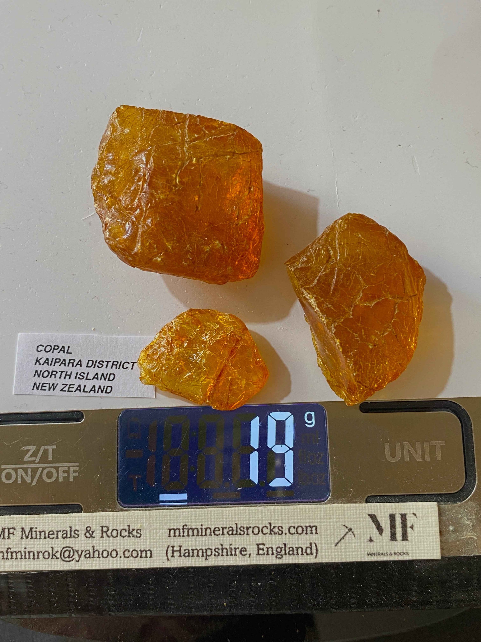 COPAL x 3 : FROM KAIPARA DISTRICT, NORTH ISLAND, NEW ZEALAND  18g MF4978