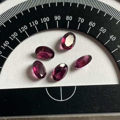 RUBELLITE TOURMALINE GEMSTONES x 5 - JONAS MINE, MINAS GERAIS, BRAZIL 4.35Ct MFG5044