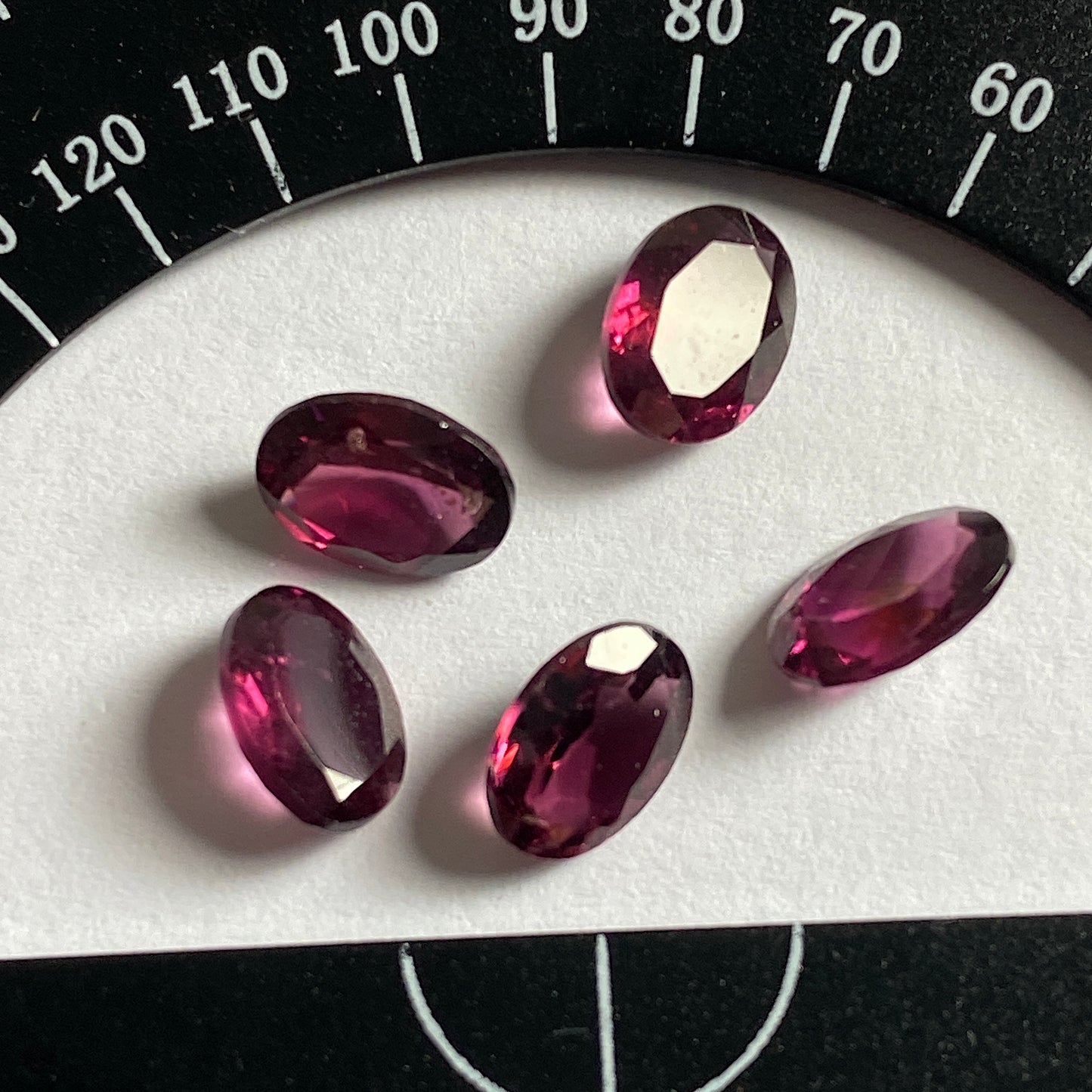 RUBELLITE TOURMALINE GEMSTONES x 5 - JONAS MINE, MINAS GERAIS, BRAZIL 4.35Ct MFG5044