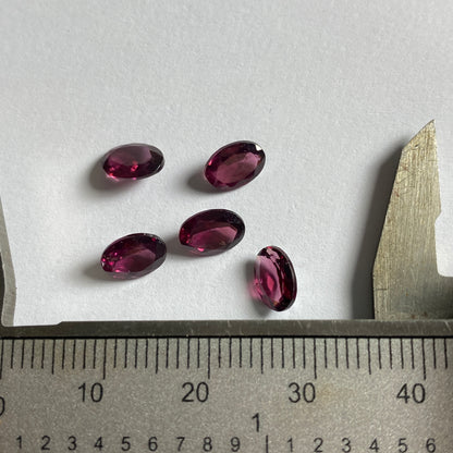 RUBELLITE TOURMALINE GEMSTONES x 5 - JONAS MINE, MINAS GERAIS, BRAZIL 4.35Ct MFG5044