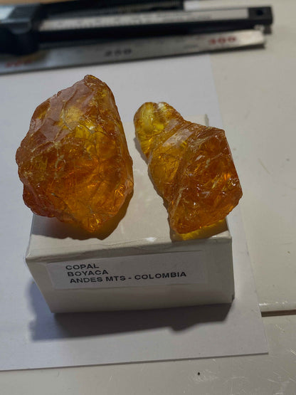 COPAL x 2 : FROM BOYACA, ANDES MOUNTAINS, COLOMBIA, SOUTH AMERICA 17g MF4979