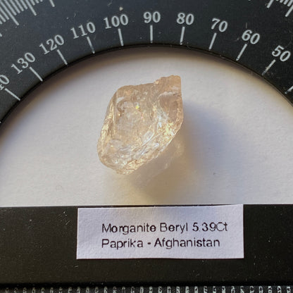 MORGANITE BERYL ROUGH NATURAL GEMSTONE - PAPROK, AFGHANISTAN 5.39Ct MFG1891