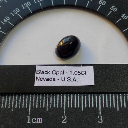 BLACK OPAL NATURAL GEMSTONE - VIRGIN VALLEY, NEVADA, U.S.A. 1.05Ct MFG1877