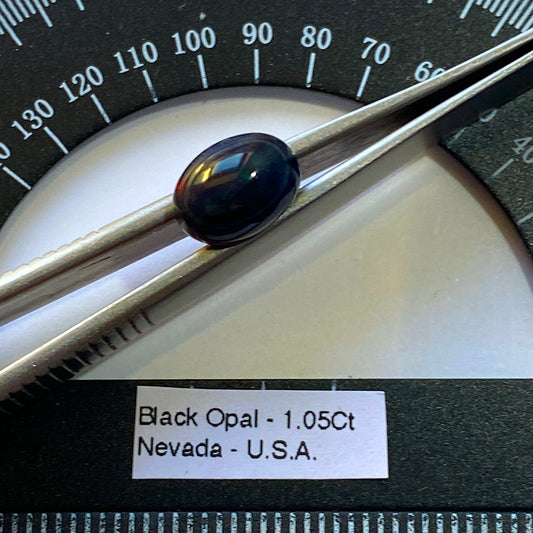 BLACK OPAL NATURAL GEMSTONE - VIRGIN VALLEY, NEVADA, U.S.A. 1.05Ct MFG1877
