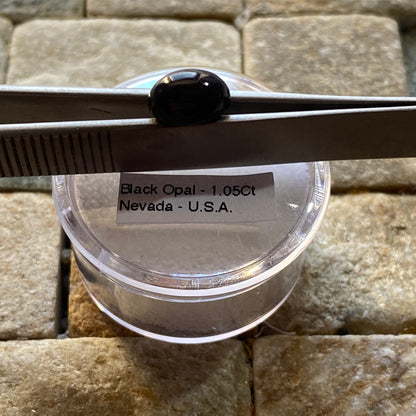 BLACK OPAL NATURAL GEMSTONE - VIRGIN VALLEY, NEVADA, U.S.A. 1.05Ct MFG1877