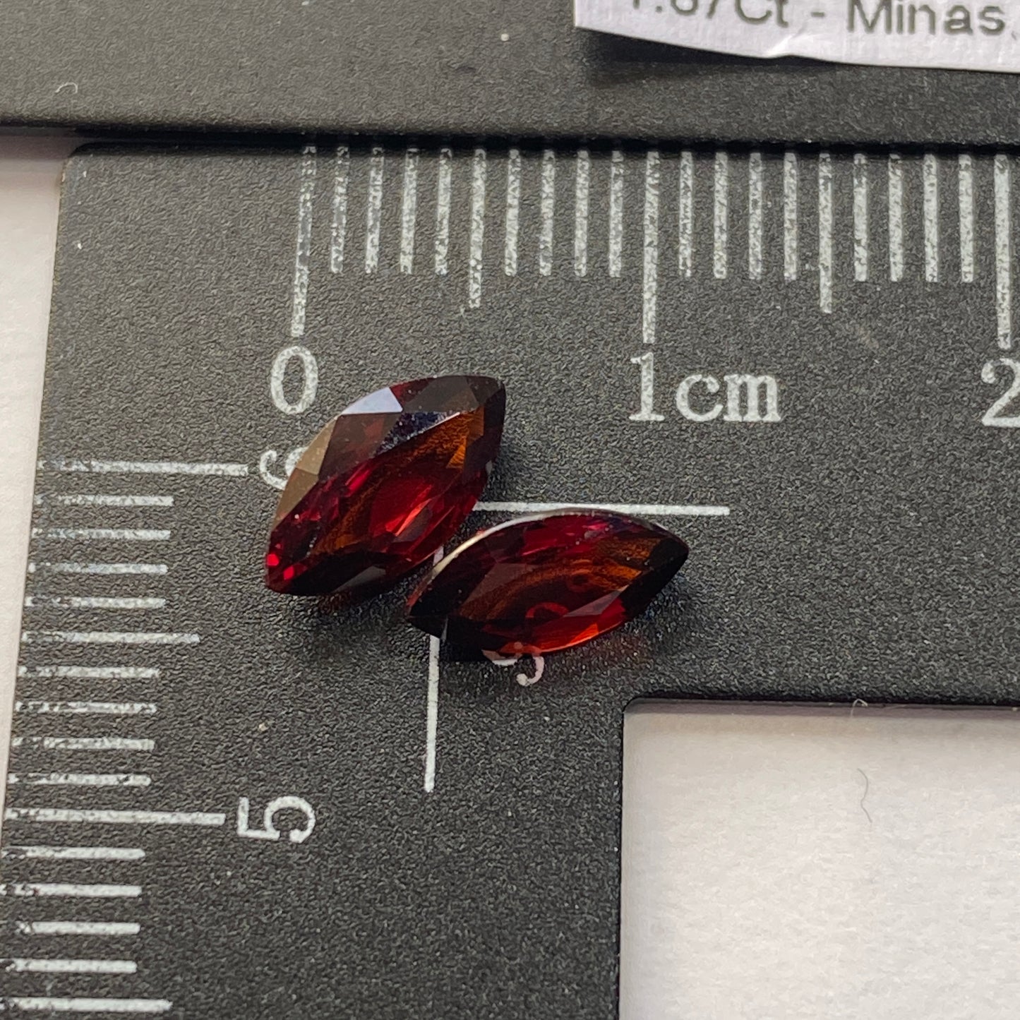 SPESSARTINE GARNET NATURAL GEMSTONES x 2 - NAVEGADORA MINE, MINAS GERAIS, BRAZIL 1.67Ct MFG1610
