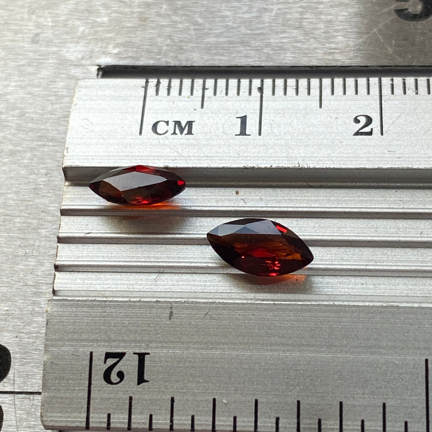 SPESSARTINE GARNET NATURAL GEMSTONES x 2 - NAVEGADORA MINE, MINAS GERAIS, BRAZIL 1.67Ct MFG1610