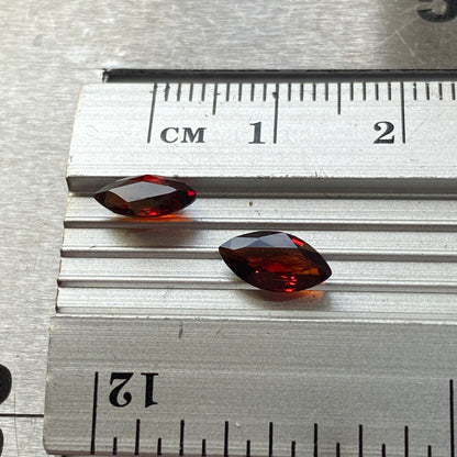 SPESSARTINE GARNET NATURAL GEMSTONES x 2 - NAVEGADORA MINE, MINAS GERAIS, BRAZIL 1.67Ct MFG1610