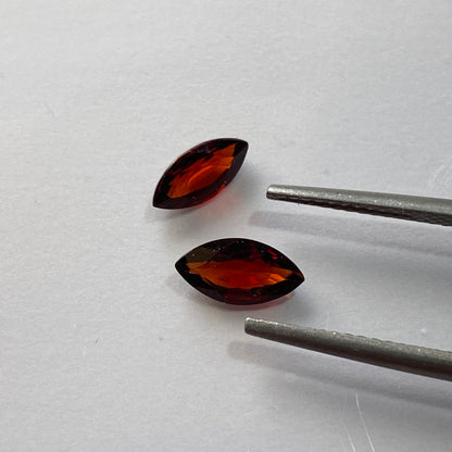 SPESSARTINE GARNET NATURAL GEMSTONES x 2 - NAVEGADORA MINE, MINAS GERAIS, BRAZIL 1.67Ct MFG1610