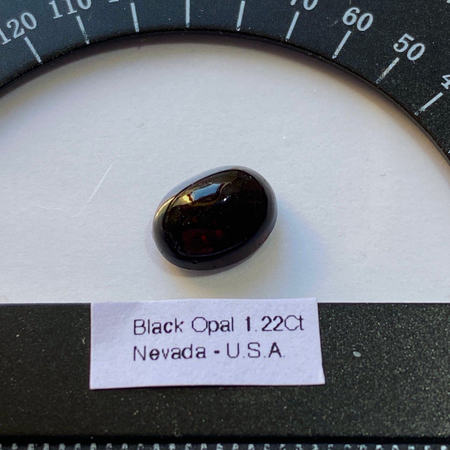 BLACK OPAL NATURAL GEMSTONE - VIRGIN VALLEY, NEVADA, U.S.A. 1.22Ct MFG1872