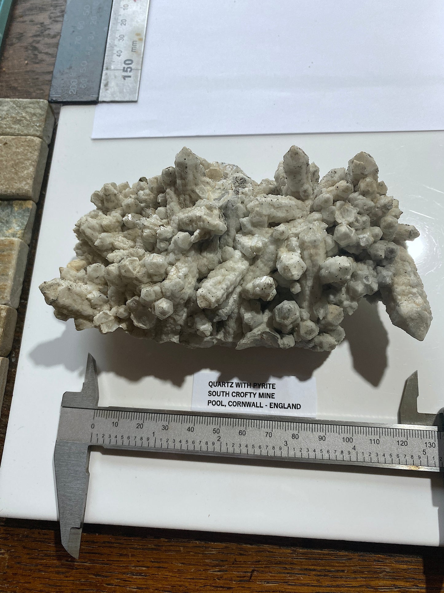 QUARTZ WITH PYRITE : SOUTH CROFTY MINE, POOL, CORNWALL, ENGLAND 603g MF5004