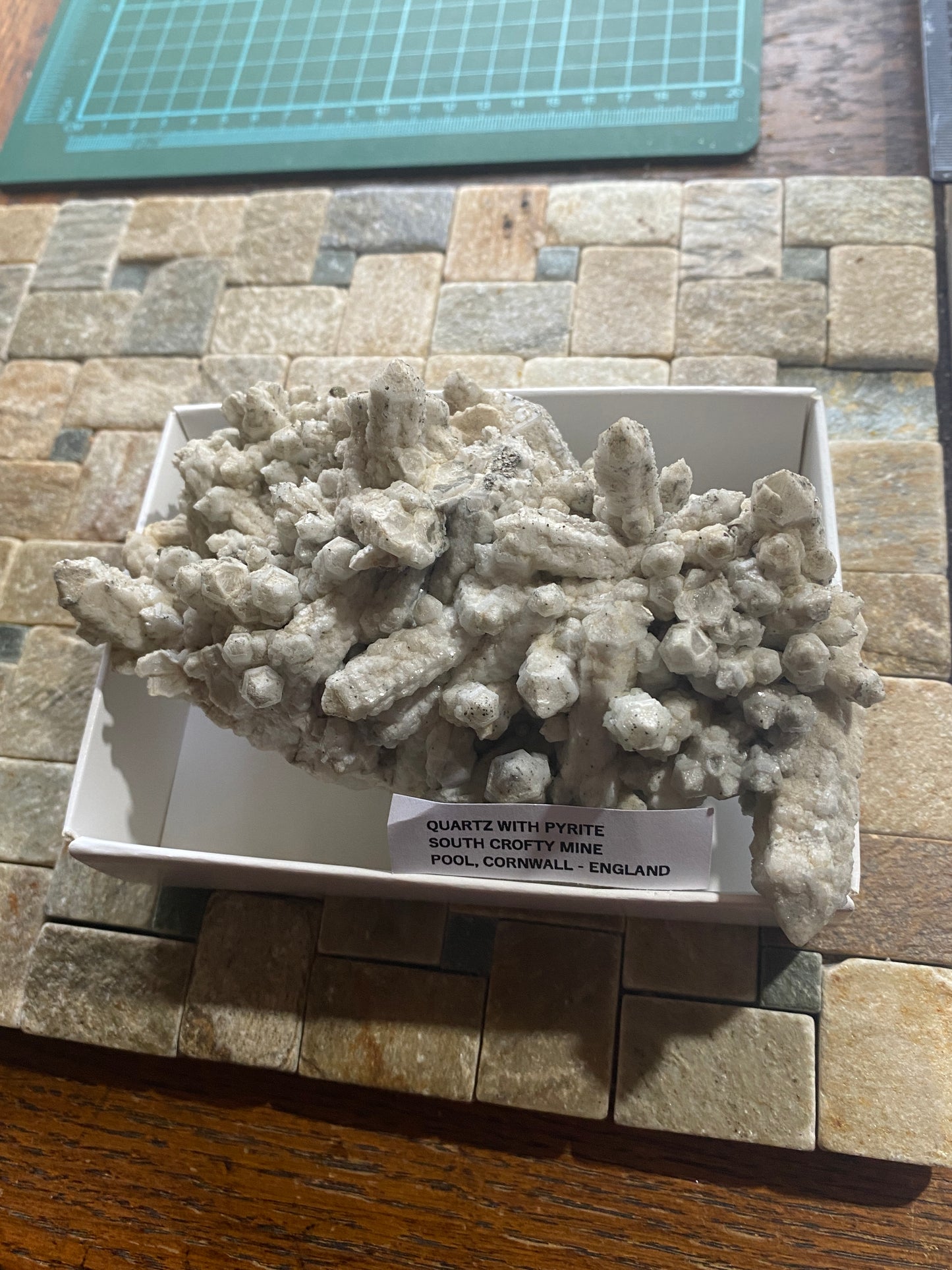 QUARTZ WITH PYRITE : SOUTH CROFTY MINE, POOL, CORNWALL, ENGLAND 603g MF5004