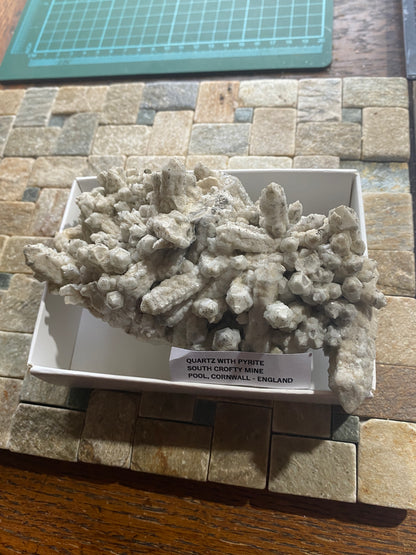 QUARTZ WITH PYRITE : SOUTH CROFTY MINE, POOL, CORNWALL, ENGLAND 603g MF5004
