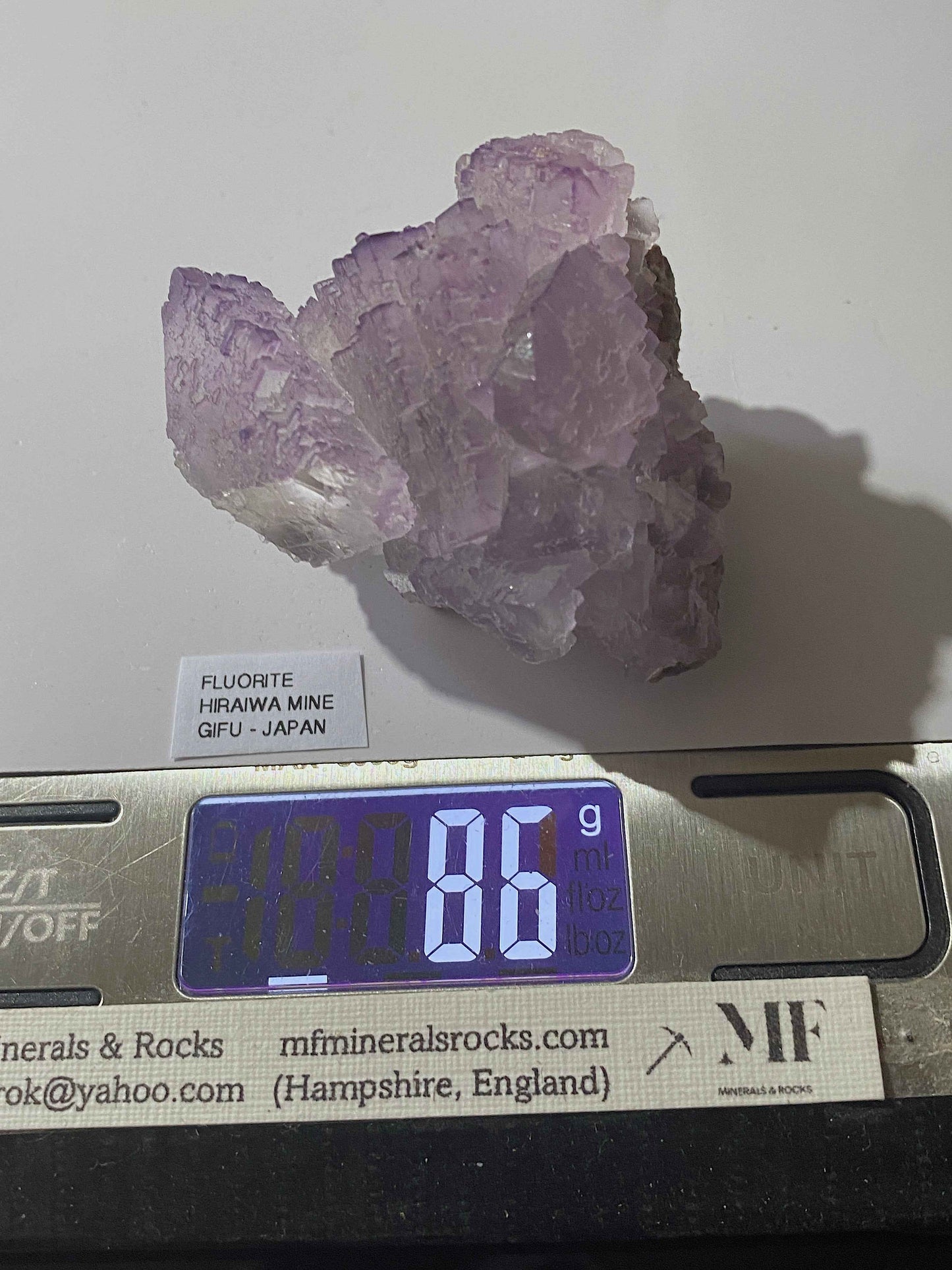 FLUORITE : HIRAIWA MINE, SEKI, GIFU DISTRICT, JAPAN  86g MF4985