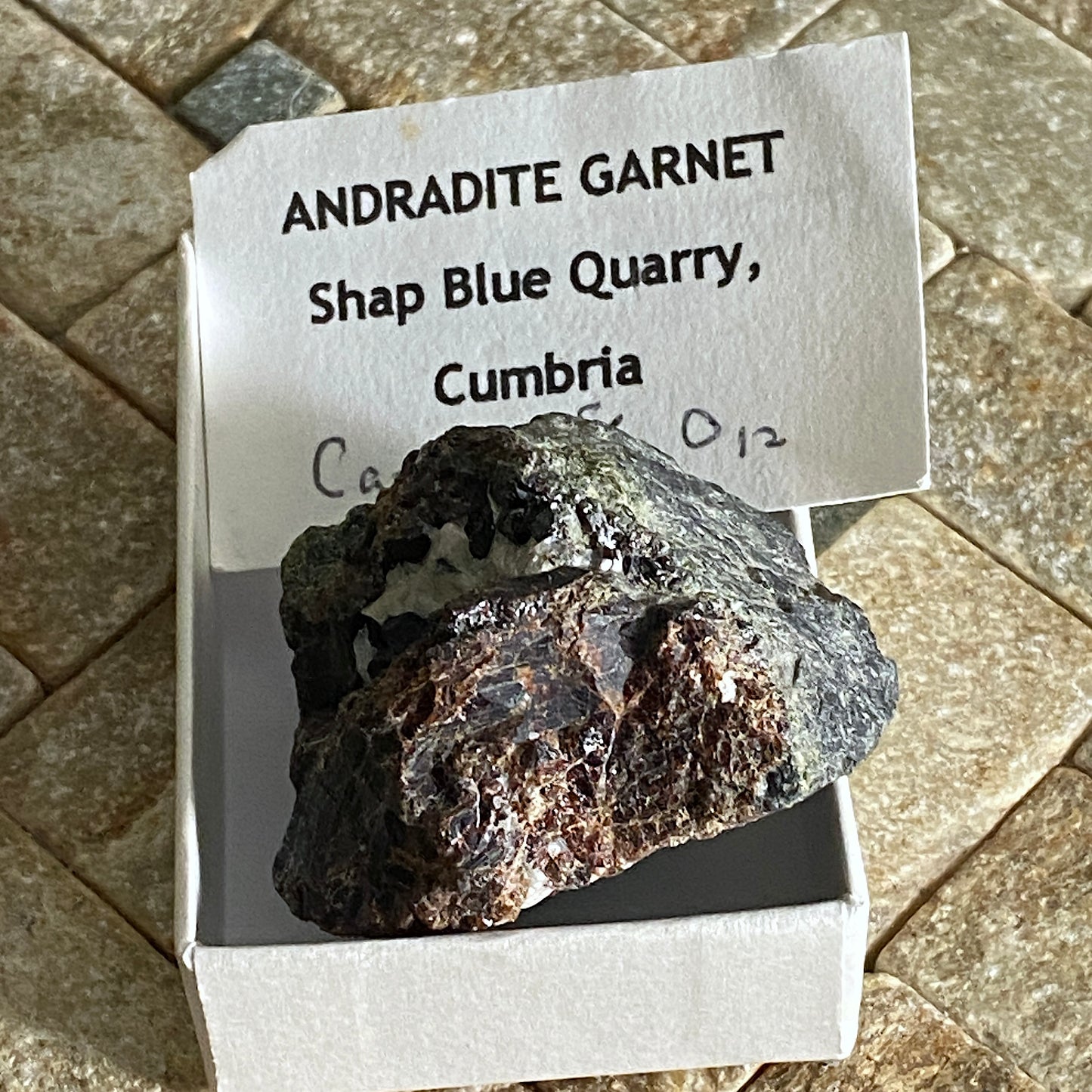 ANDRADITE GARNTE FROM SHAP BLUE QUARRY, CUMBRIA, ENGLAND 52g MF1774