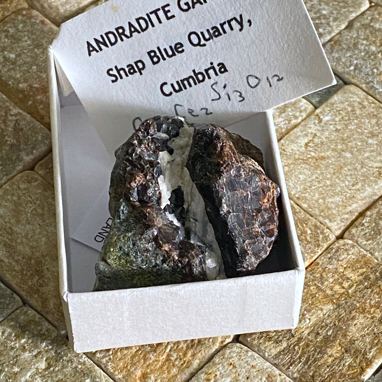 ANDRADITE GARNTE FROM SHAP BLUE QUARRY, CUMBRIA, ENGLAND 52g MF1774