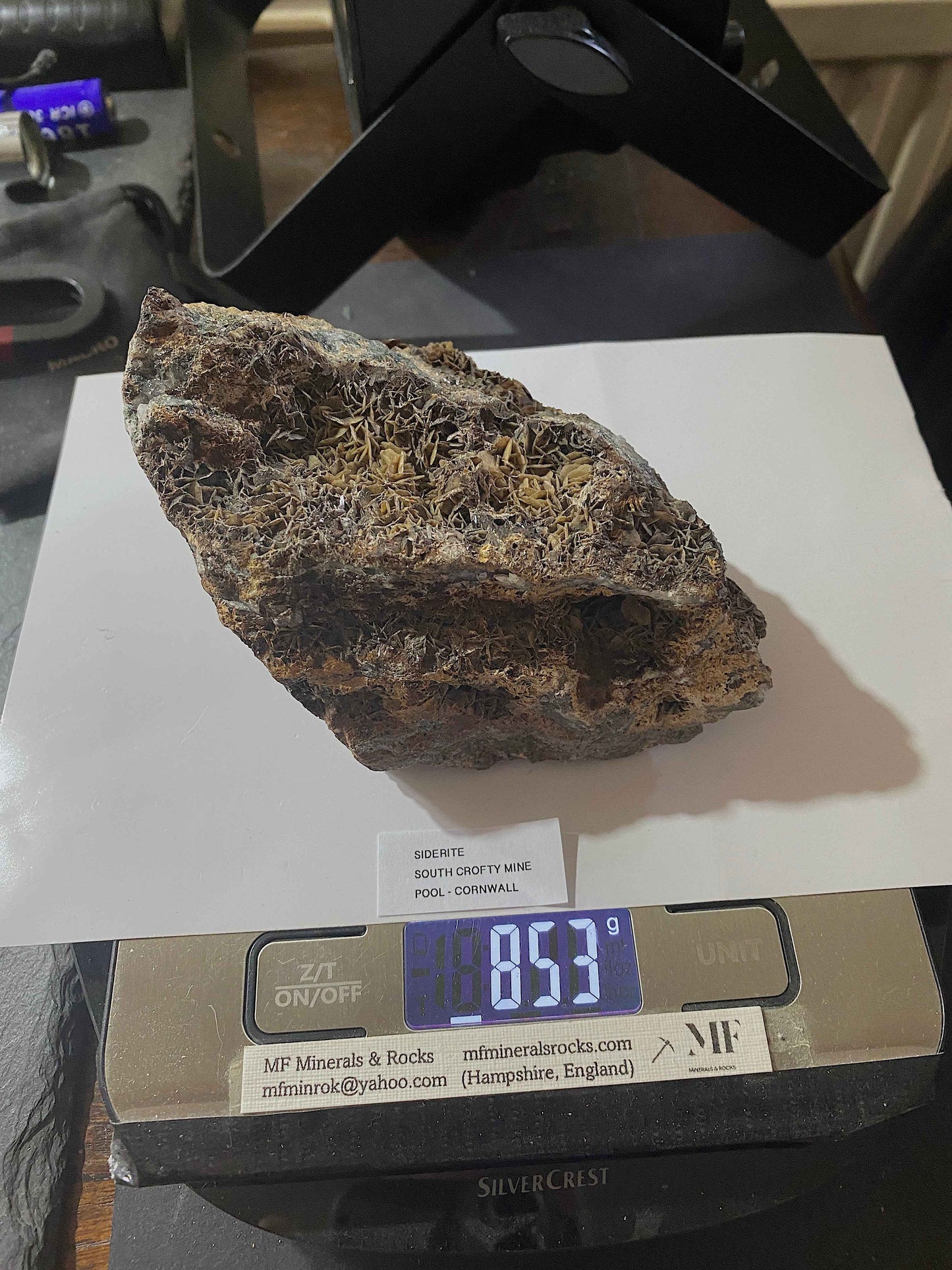 SIDERITE [ETC] : SOUTH CROFTYBMINE, POOL, CORNWALL, ENGALND 853g MF5005