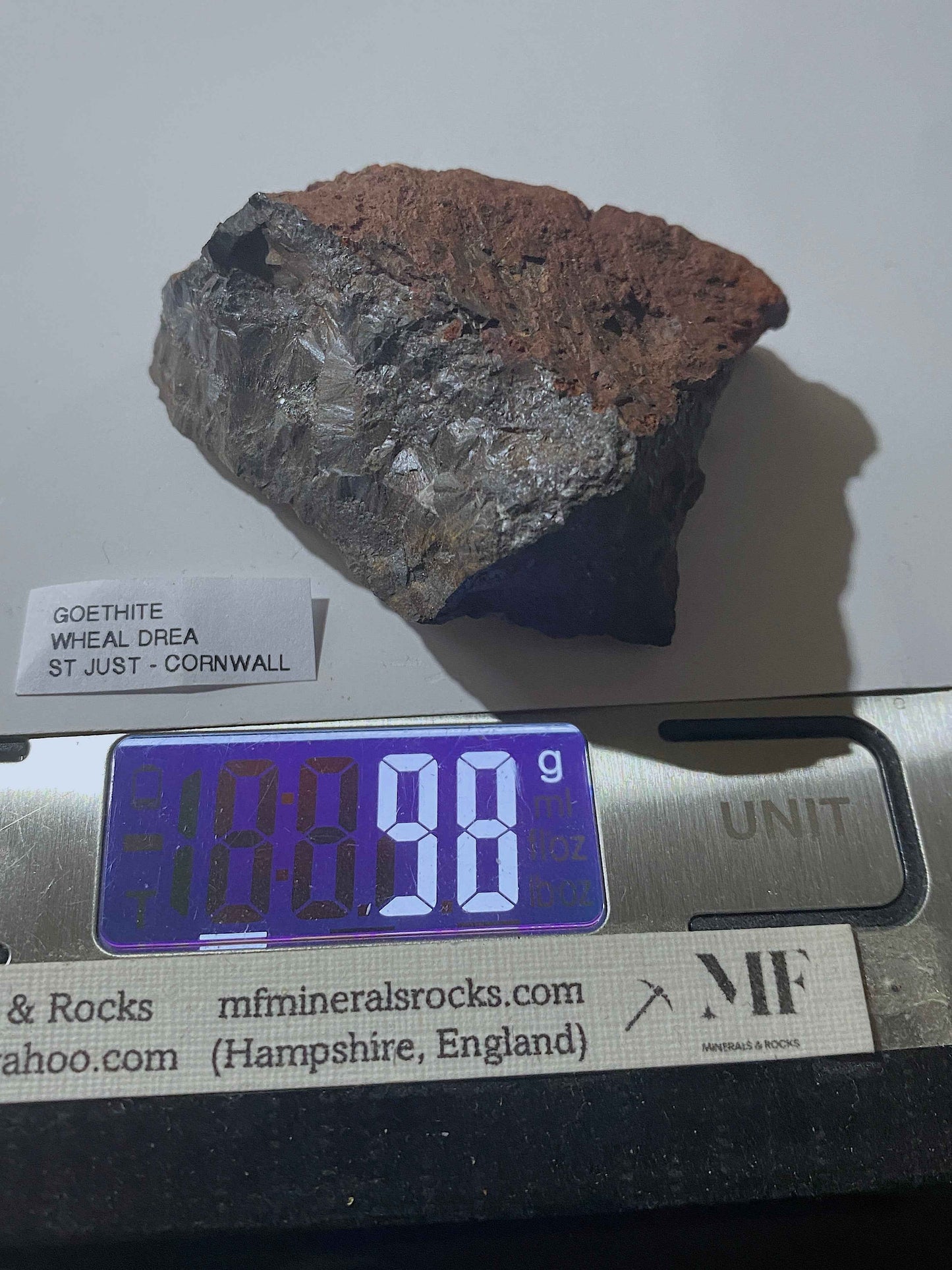GOETHITE : WHEAL DREA, BOTALLACK, ST JUST, CORNWALL  98g MF4987