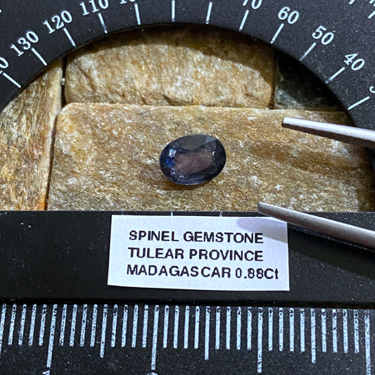 BLUE SPINEL RARE  NATURAL GEMSTONE - TULEAR, MADAGASCAR 0.88Ct MFG1589