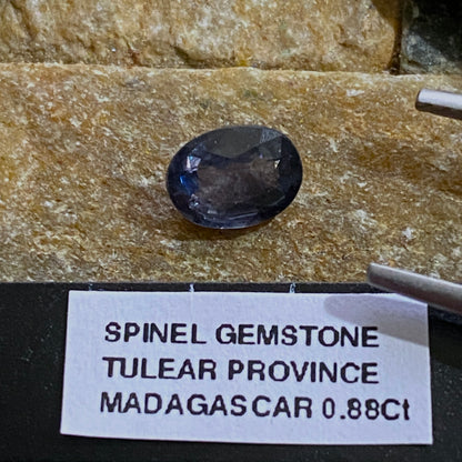 BLUE SPINEL RARE  NATURAL GEMSTONE - TULEAR, MADAGASCAR 0.88Ct MFG1589