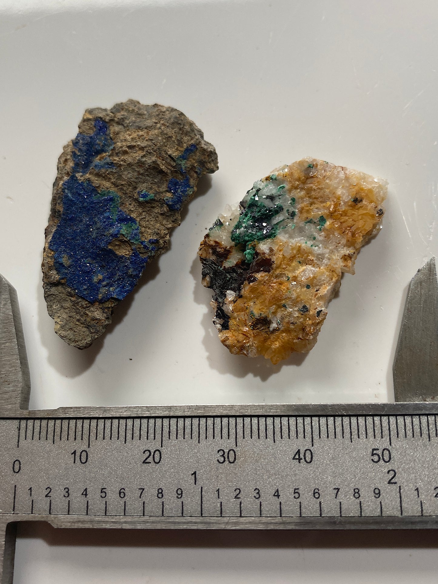 AZURITE/MALACHITE/CUPRITE 2 SPECIMENS FROM CUMBRIA & IRELAND  MF4990