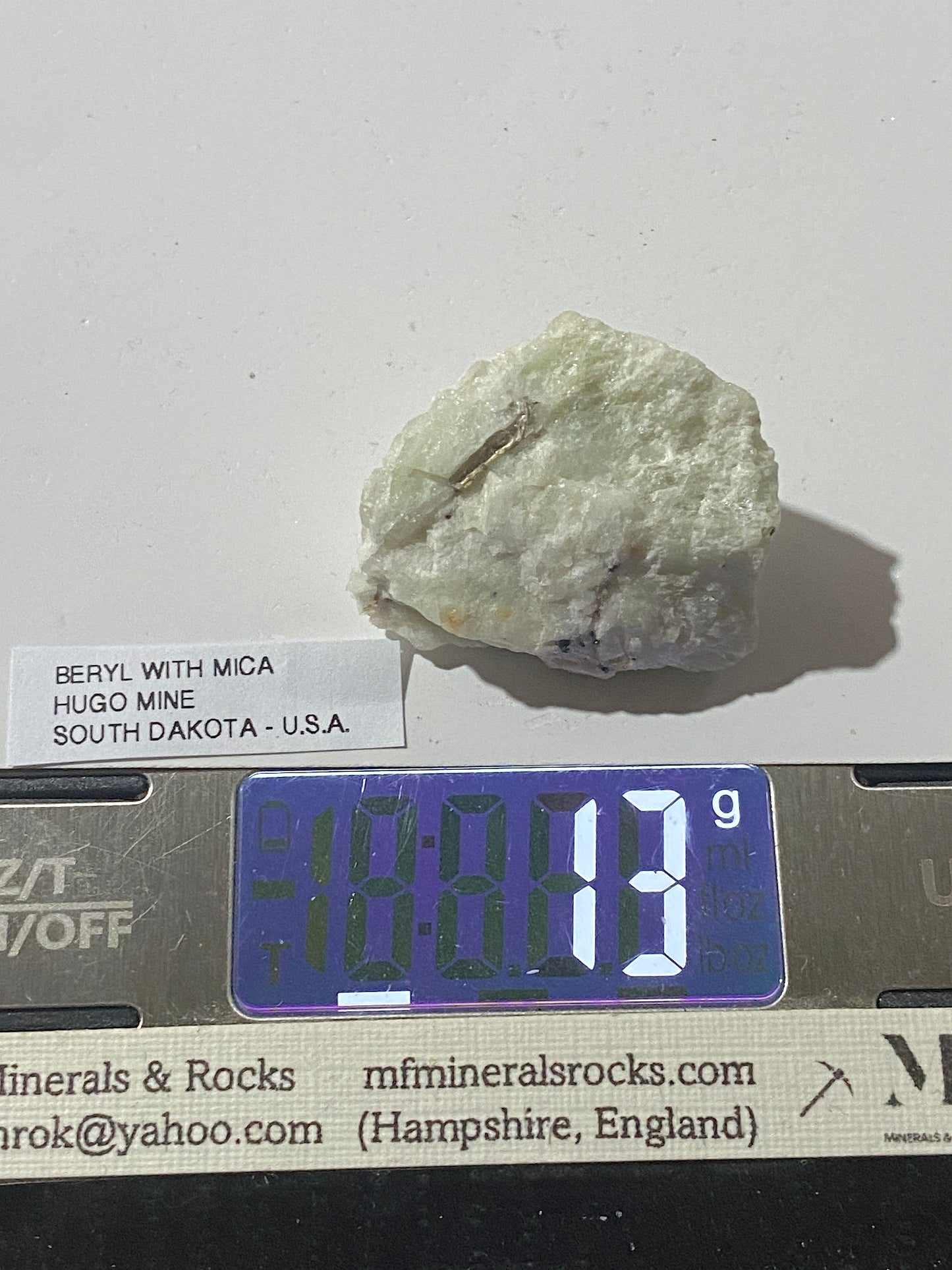 BERYL WITH MICA : HUGO MINE, KEYSTONE, SOUTH DAKOTA, U.S.A. 13g MF4992