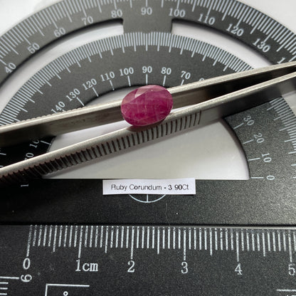RUBY CORUNDUM NATURAL GEMSTONE - KARNATAKA, INDIA 3.90Ct MFG1854