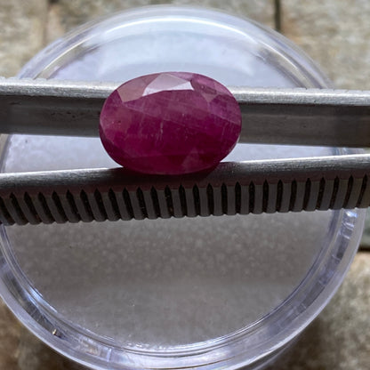 RUBY CORUNDUM NATURAL GEMSTONE - KARNATAKA, INDIA 3.90Ct MFG1854