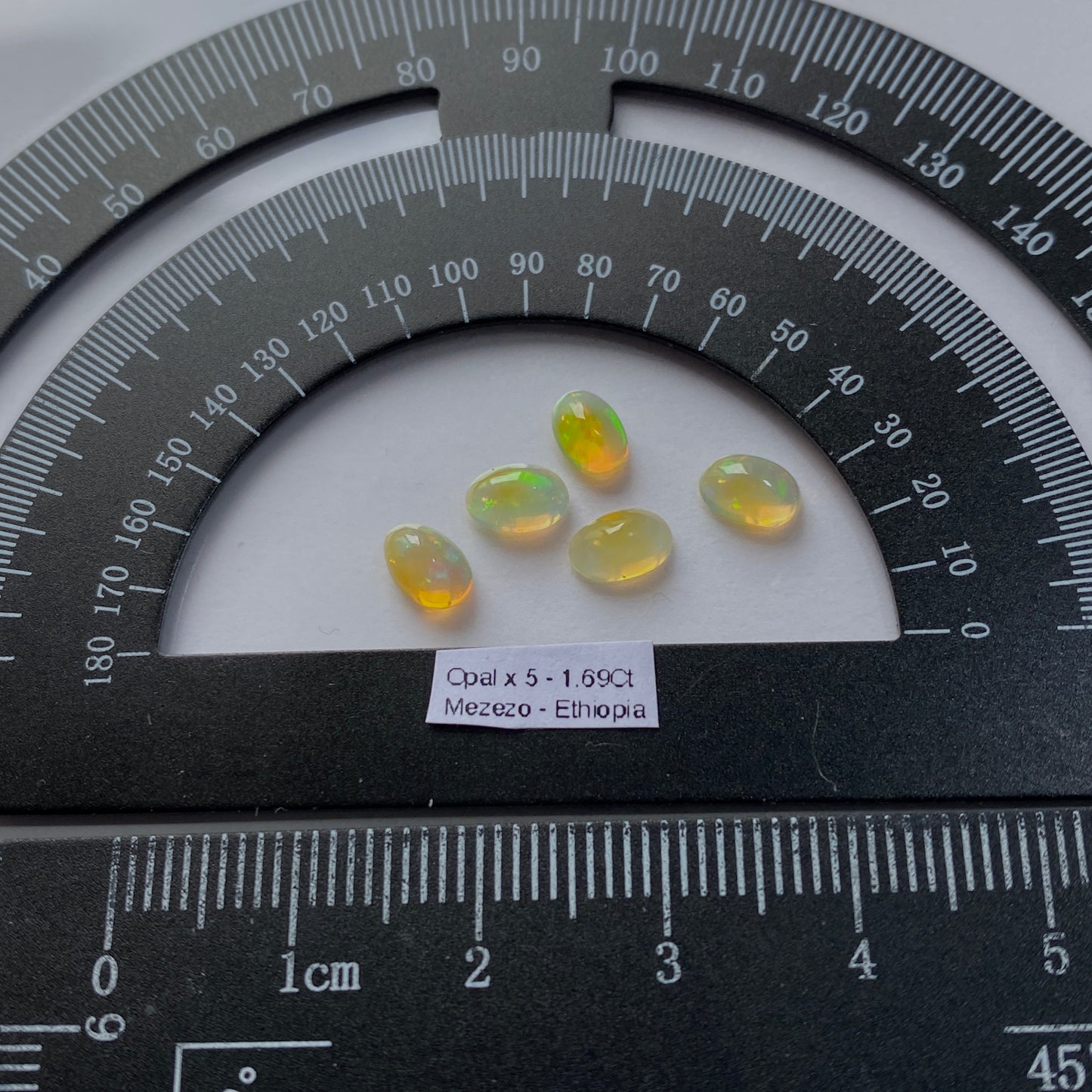 OPAL NATURAL GEMSTONES x 5 : MEZEZO, AMHARA, ETHIOPIA  1.69Ct MFG1880