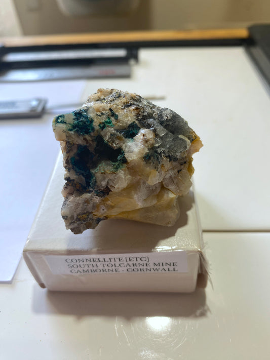 CONNELLITE [ETC] : SOUTH TOLCARNE MINE, BEACON, CAMBORNE, CORNWALL 58g