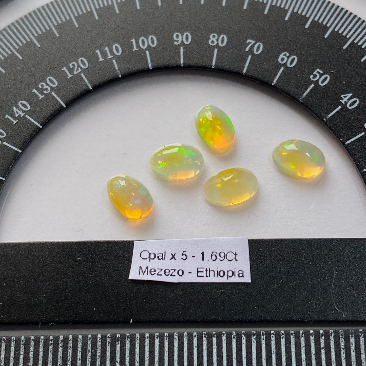 OPAL NATURAL GEMSTONES x 5 : MEZEZO, AMHARA, ETHIOPIA  1.69Ct MFG1880