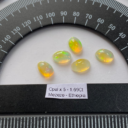 OPAL NATURAL GEMSTONES x 5 : MEZEZO, AMHARA, ETHIOPIA  1.69Ct MFG1880