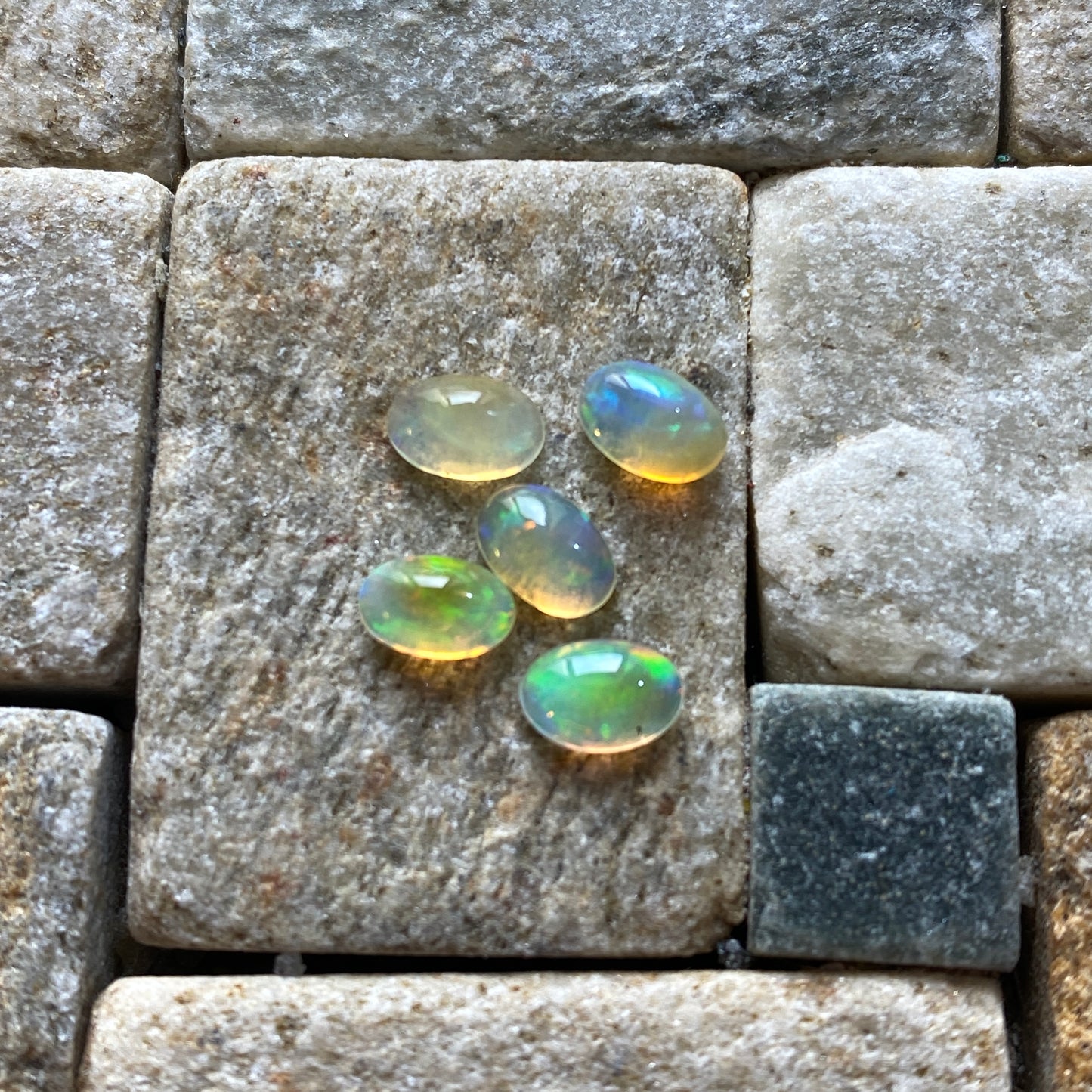 OPAL NATURAL GEMSTONES x 5 : MEZEZO, AMHARA, ETHIOPIA  1.69Ct MFG1880