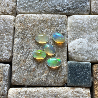 OPAL NATURAL GEMSTONES x 5 : MEZEZO, AMHARA, ETHIOPIA  1.69Ct MFG1880