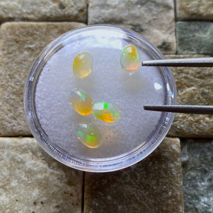 OPAL NATURAL GEMSTONES x 5 : MEZEZO, AMHARA, ETHIOPIA  1.69Ct MFG1880