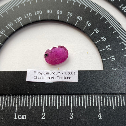 RUBY CORUNDUM NATURAL GEMSTONE - CHANTHABURI, THAILAND 1.58Ct MFG1537
