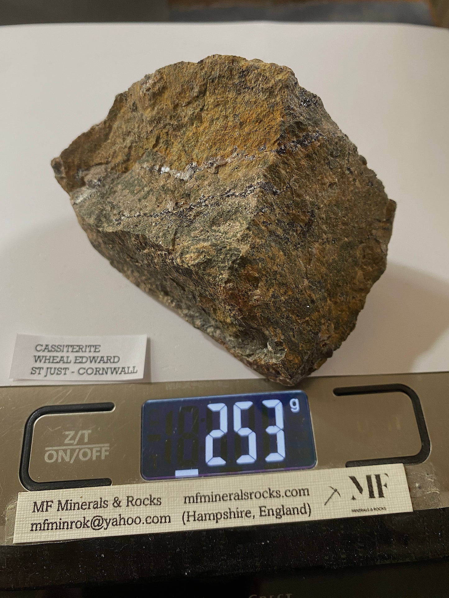 CASSITERITE IN MATRIX : WHEAL EDWARD, ST JUST, CORNWALL. 253g MF5011